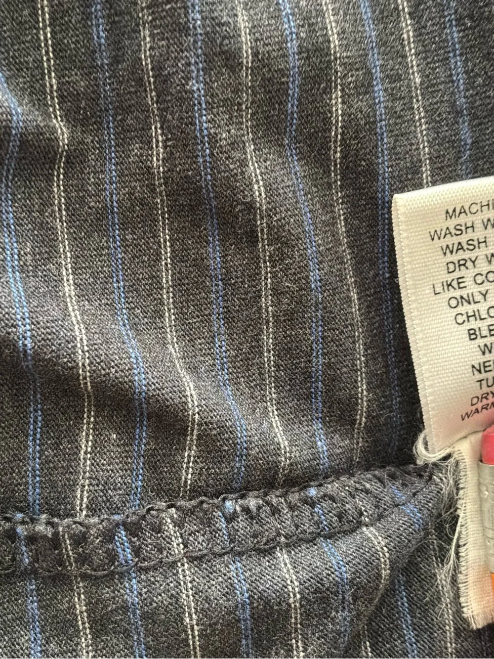 Banana Republic Men’s Crewneck Drk Blue/Grey Striped Long Sleeve T-shirt Medium